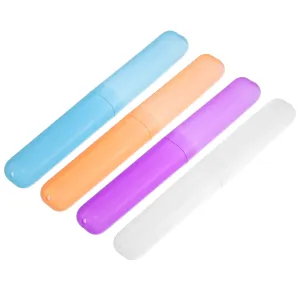 4 Pcs, Toothbrush Travel Case, Plastic, Lightweight Traveling Toothbrush Holders Case, 7.48"x1.06" Toothbrush Holder,Bathroom Organizer