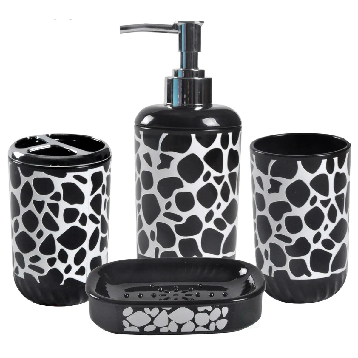 4 Piece Bathroom Accessory Set - Includes Soap Dispenser, Toothbrush Holder, Tumbler, and Soap Dish Toothbrush Holder,Bathroom Organizer