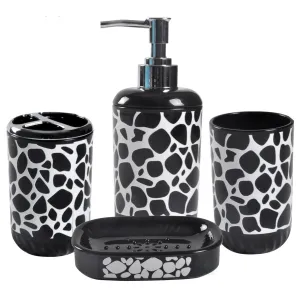 4 Piece Bathroom Accessory Set - Includes Soap Dispenser, Toothbrush Holder, Tumbler, and Soap Dish Toothbrush Holder,Bathroom Organizer