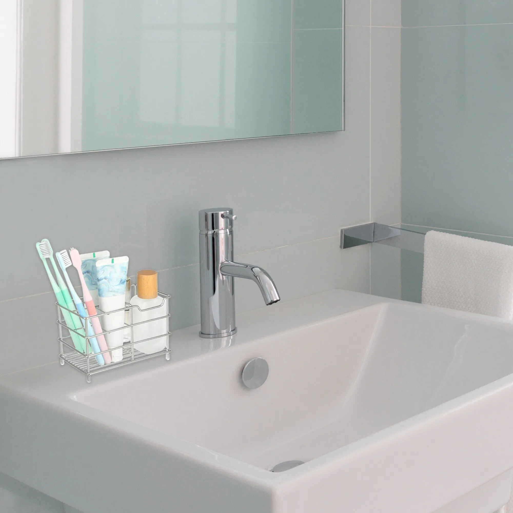 4 Slots 304 Stainless Steel Toothbrush Holder, Toothpaste Holder Stand, Bathroom Kitchen Accessories