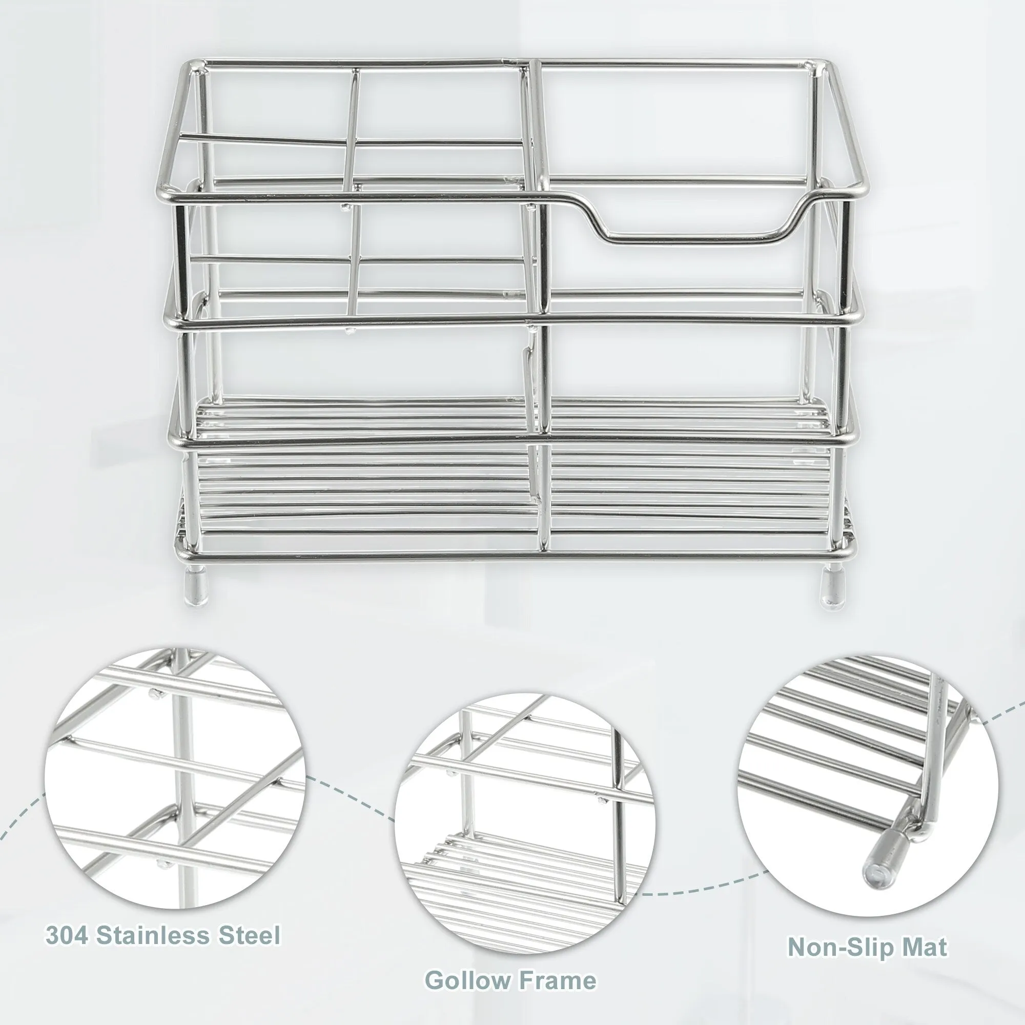 4 Slots 304 Stainless Steel Toothbrush Holder, Toothpaste Holder Stand, Bathroom Kitchen Accessories