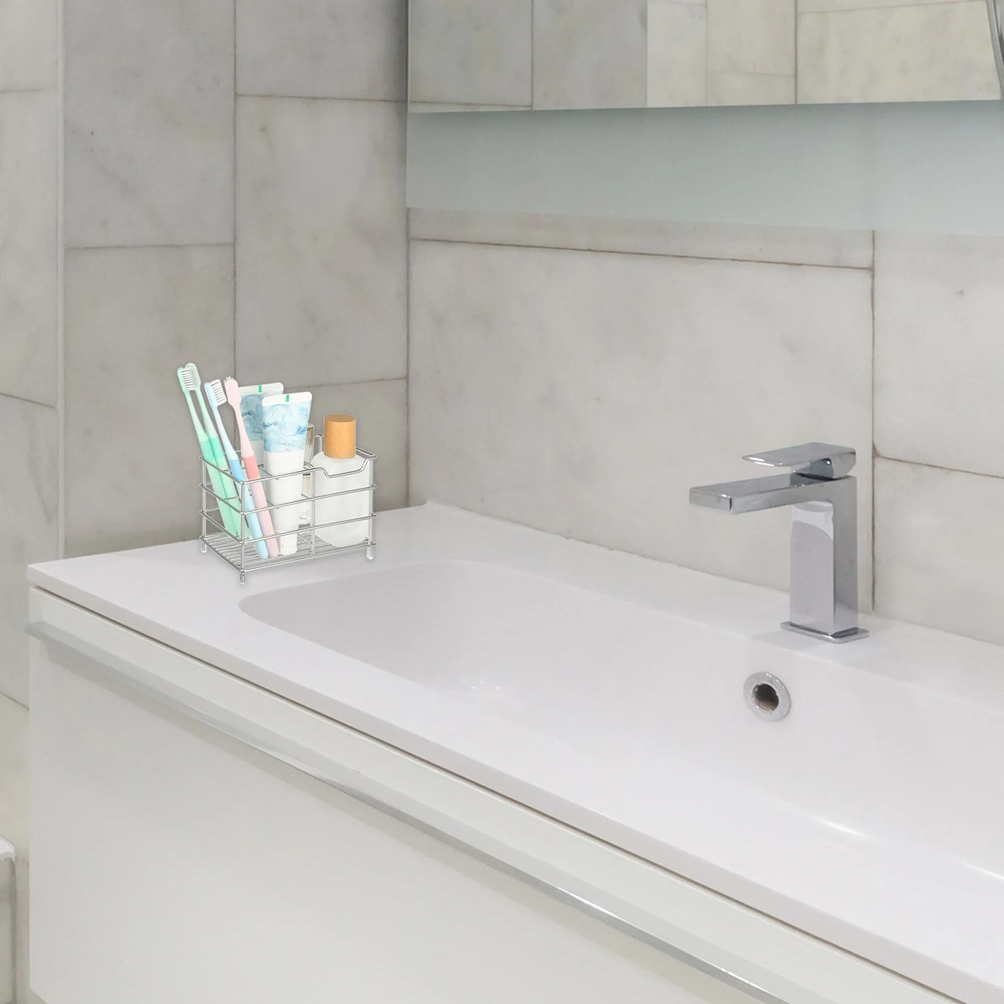 4 Slots 304 Stainless Steel Toothbrush Holder, Toothpaste Holder Stand, Bathroom Kitchen Accessories