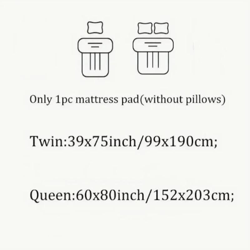 400gsm Filled Cotton Mattress Topper Cooling Breathable White