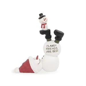 4.25" Flakey Friends are Best Snowman Figurine Decorative Mirror,Home Decor Mirror