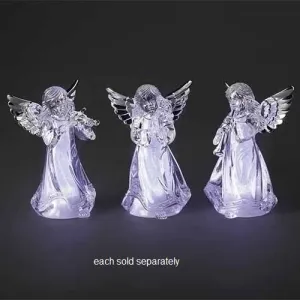 4.5" Color Changing LED Light Up Clear Acrylic Angel Figurine Decorative Mirror,Home Decor Mirror