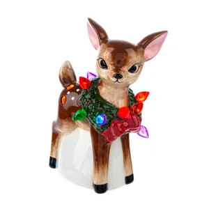 4.5" LED Light Up Retro Reindeer Mini Figurine Decorative Mirror,Home Decor Mirror
