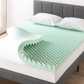 4 Inch Egg Crate Memory Foam Mattress Topper with Calming Aloe Infusion mattress pads,mattress topper,bed protection
