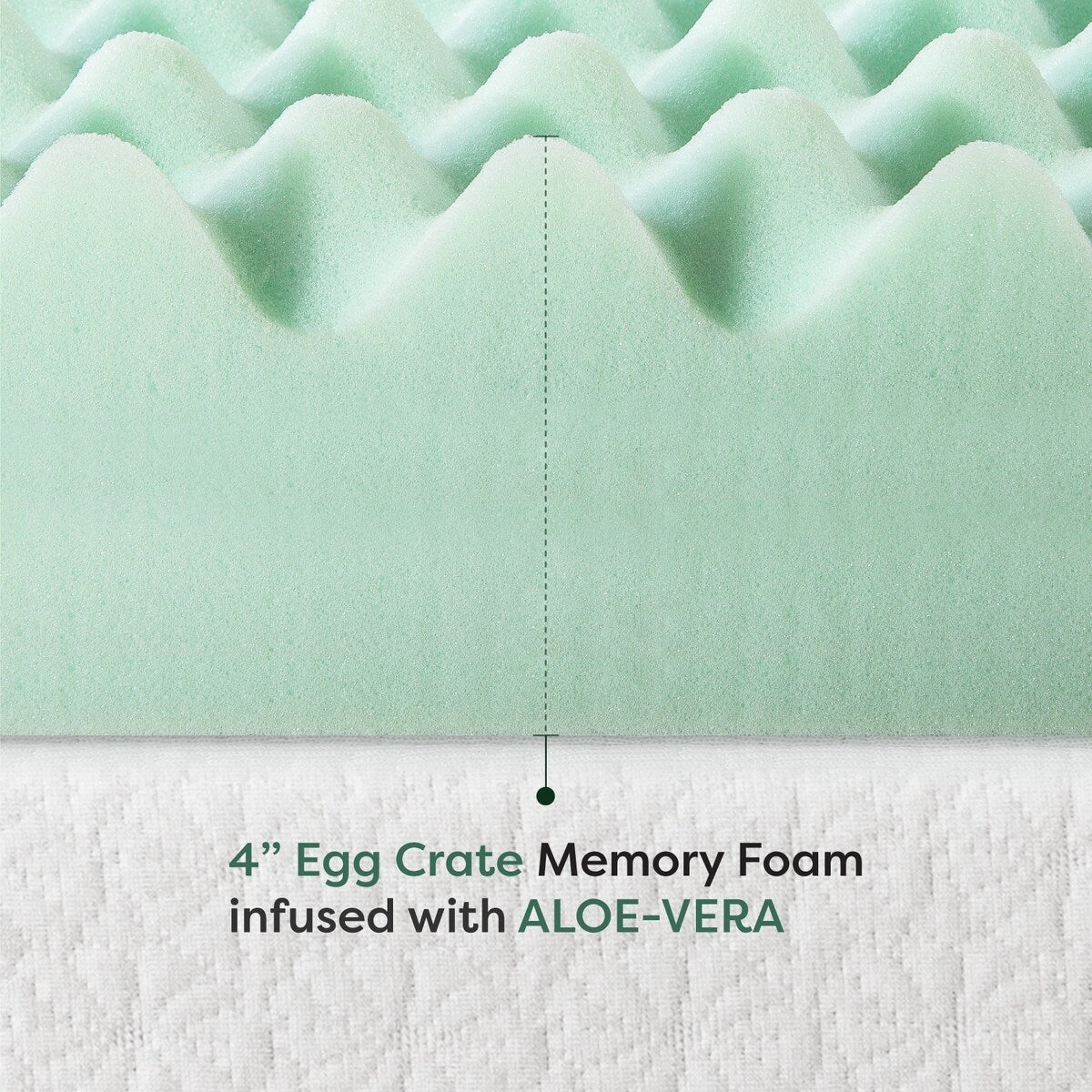 4 Inch Egg Crate Memory Foam Mattress Topper with Calming Aloe Infusion