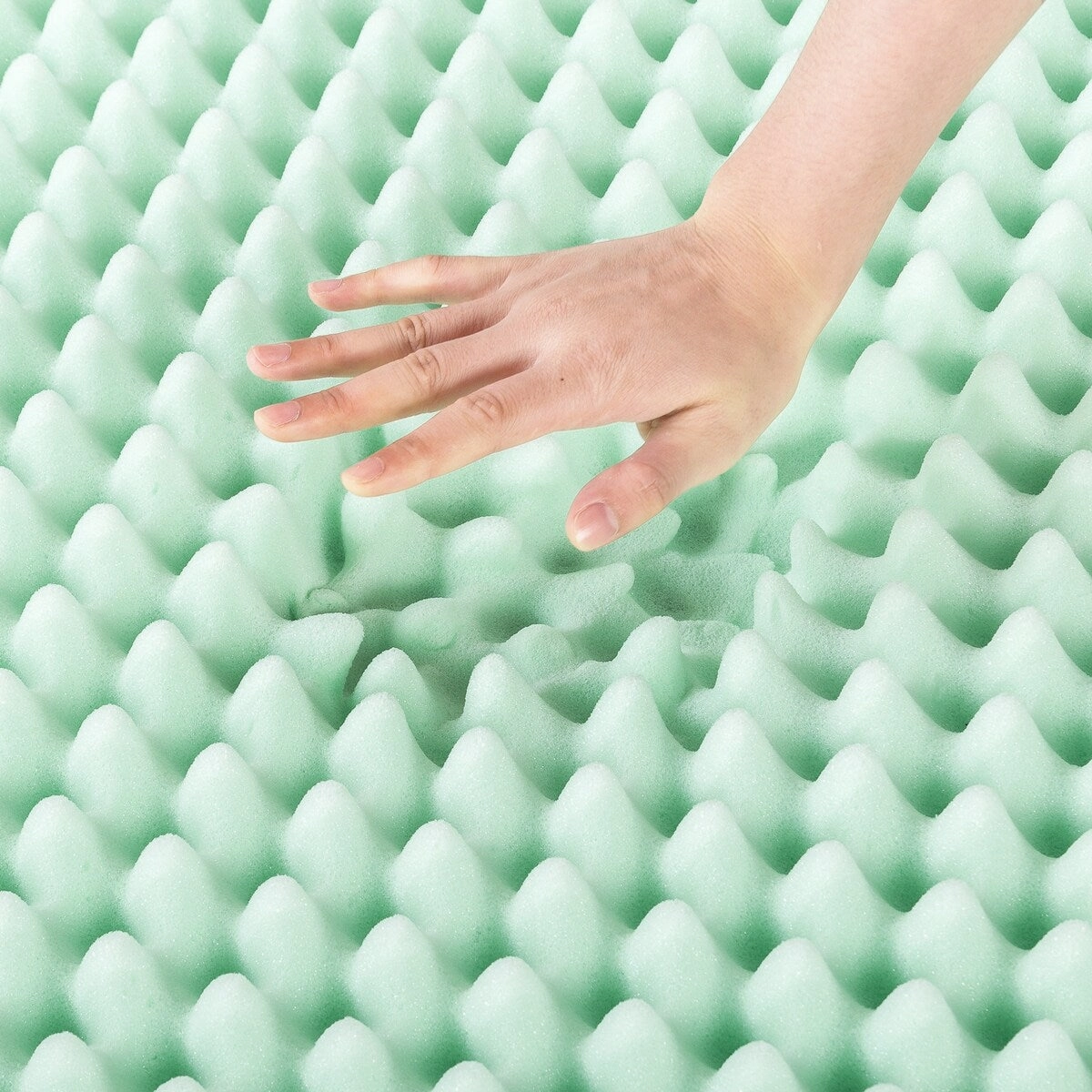4 Inch Egg Crate Memory Foam Mattress Topper with Calming Aloe Infusion