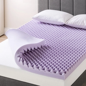 4 Inch Egg Crate Memory Foam Mattress Topper with Soothing Lavender Infusion - Crown Comfort mattress pads,mattress topper,bed protection