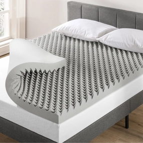 4 Inch Egg Crate Memory Foam Topper with Bamboo Charcoal Infusion mattress pads,mattress topper,bed protection