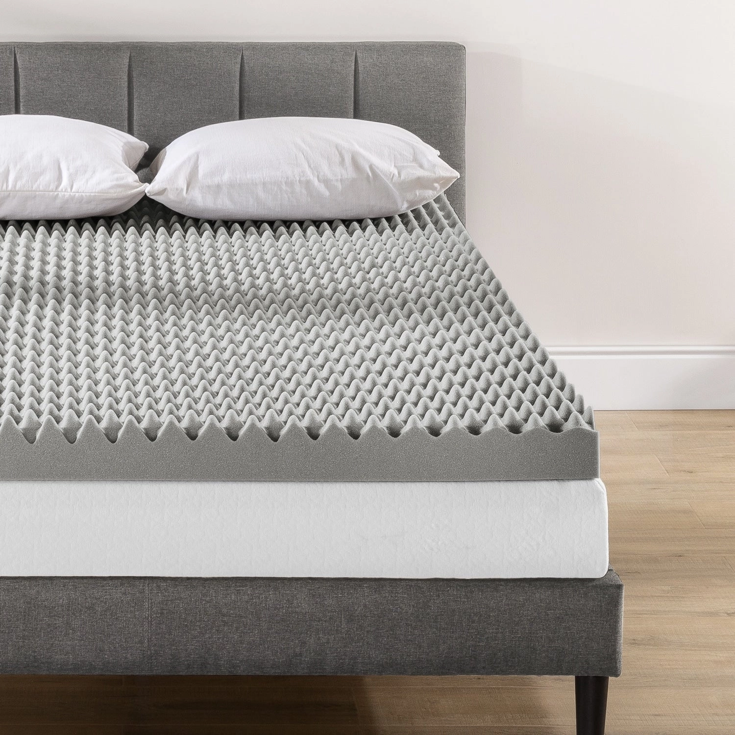 4 Inch Egg Crate Memory Foam Topper with Bamboo Charcoal Infusion