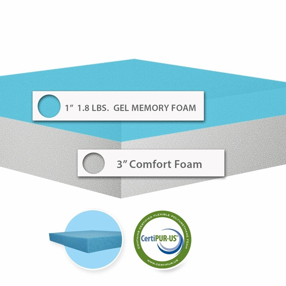 4" Memory Foam Mattress Topper Pad with Cool Gel