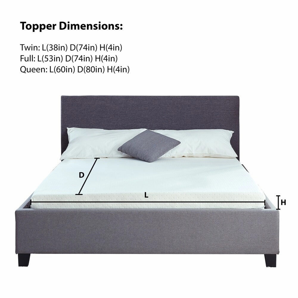 4" Memory Foam Mattress Topper Pad with Cool Gel mattress pads,mattress topper,bed protection