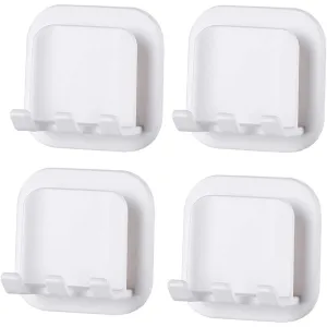 4Pcs Self-Adhesive Toothbrush Holder Set for Wall Mount - white Toothbrush Holder,Bathroom Organizer