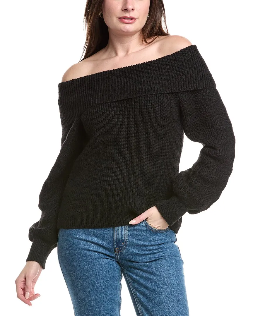 525 America Off-Shoulder Relaxed Wool-Blend Pullover