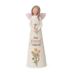 5.25" True Friend Forever Angel with Flowers Figurine Decorative Mirror,Home Decor Mirror