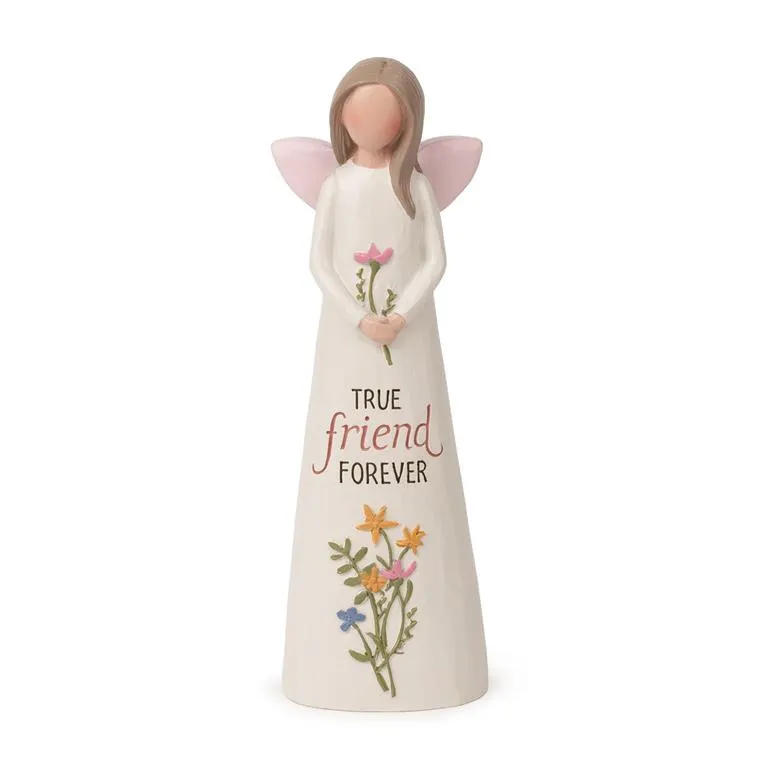5.25" True Friend Forever Angel with Flowers Figurine Decorative Mirror,Home Decor Mirror