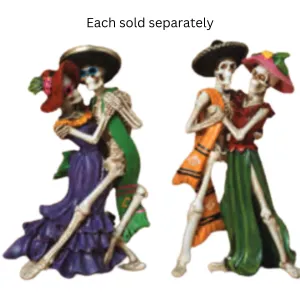 5.9" Resin Halloween Day of the Dead Dancing Couple Figurine Decorative Mirror,Home Decor Mirror