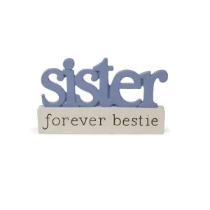 5" Sister Forever Bestie Word Block Figurine Decorative Mirror,Home Decor Mirror