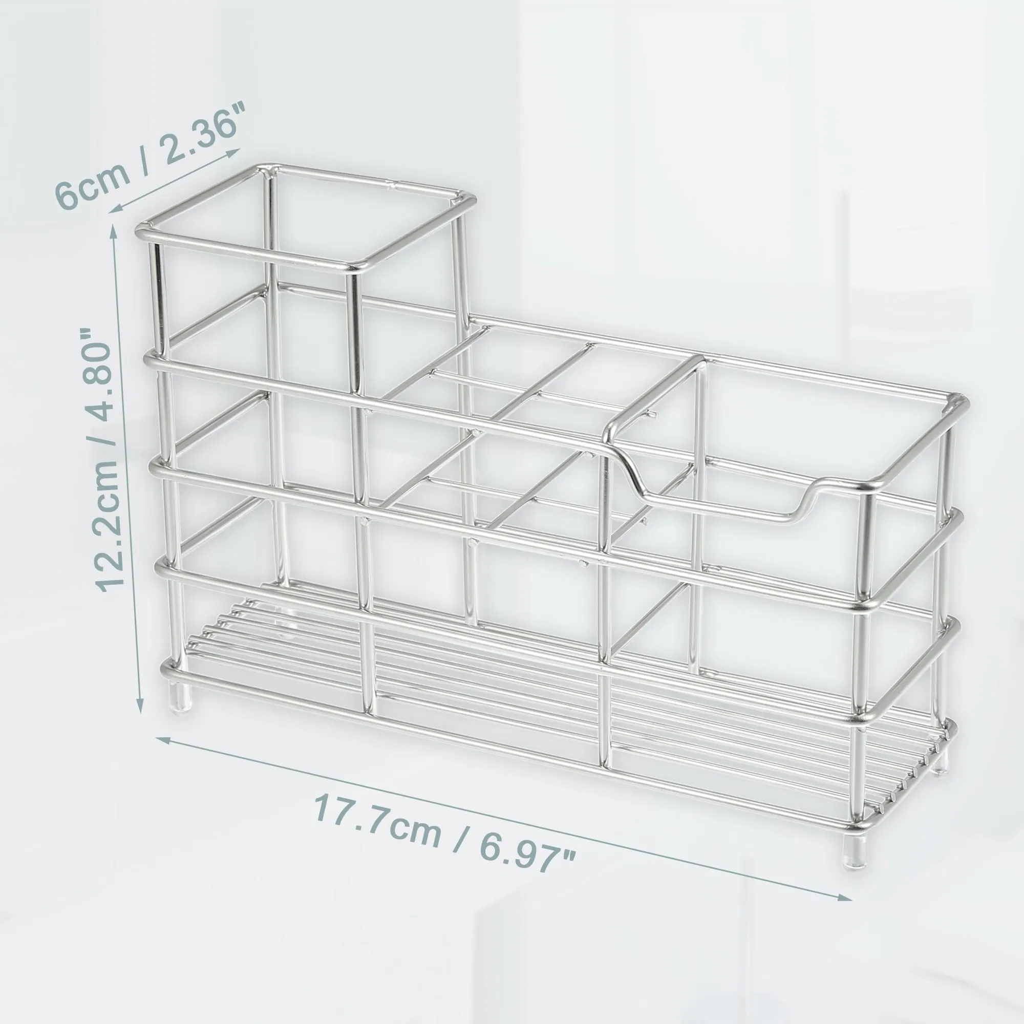 6 Slots 304 Stainless Steel Toothbrush Holder, Toothpaste Holder Stand, Bathroom Kitchen Accessories