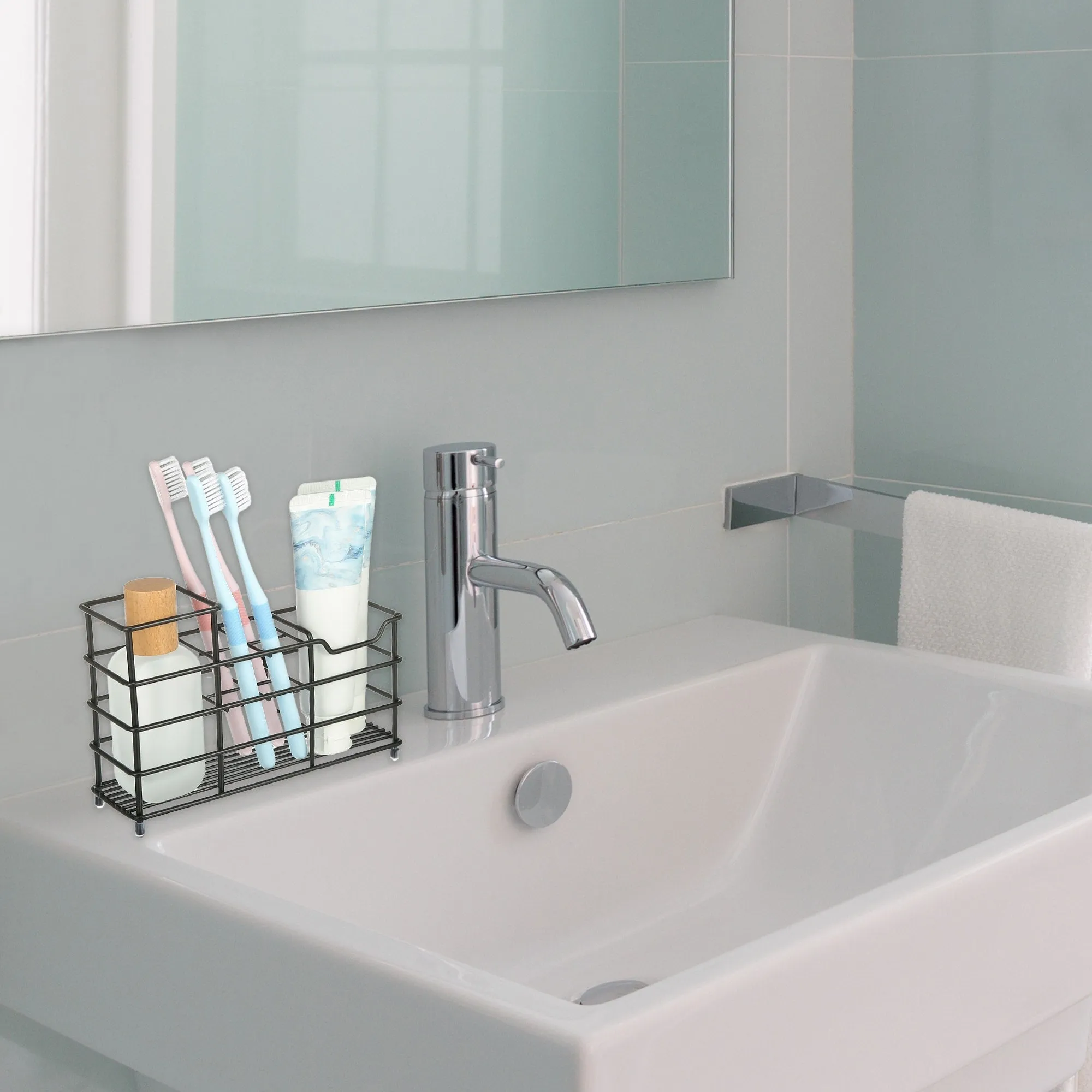 6 Slots 304 Stainless Steel Toothbrush Holder, Toothpaste Holder Stand, Bathroom Kitchen Accessories