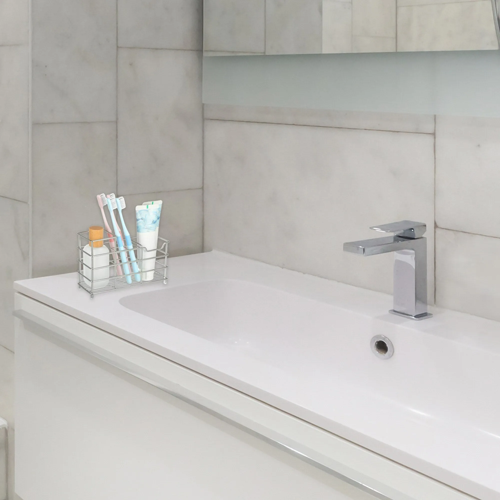 6 Slots 304 Stainless Steel Toothbrush Holder, Toothpaste Holder Stand, Bathroom Kitchen Accessories