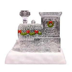 6.125" LED Glitter Christmas Train Decorative Mirror,Home Decor Mirror