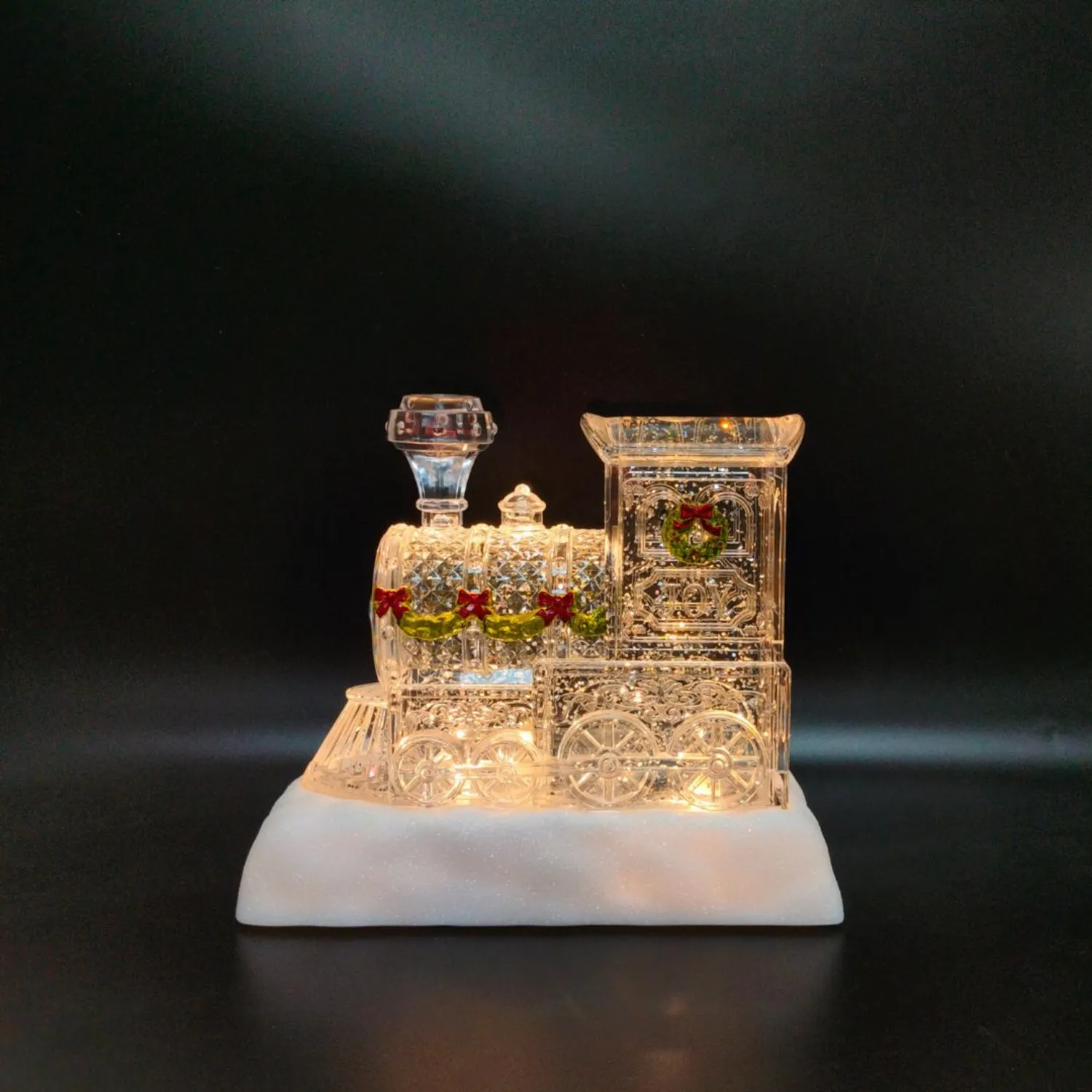 6.125" LED Glitter Christmas Train