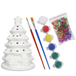 6.25" Paint Your Own Light Up Christmas Tree Kit Decorative Mirror,Home Decor Mirror
