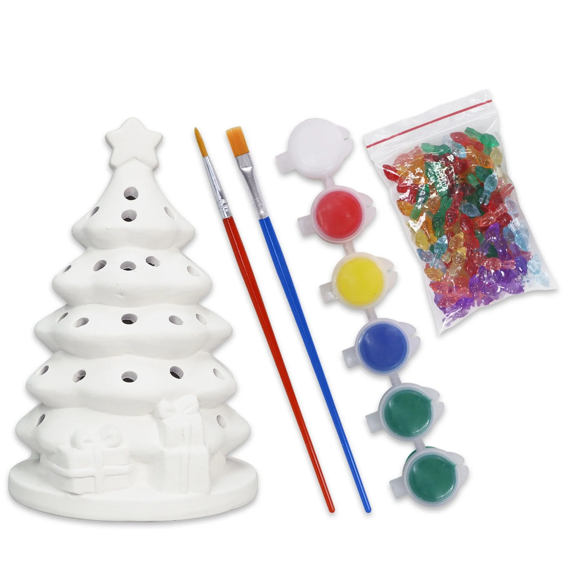 6.25" Paint Your Own Light Up Christmas Tree Kit Decorative Mirror,Home Decor Mirror