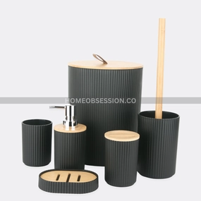 6 Pieces Ductile Bath Set Shower Curtain,Waterproof Curtain