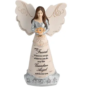 6" My Friend May This Guardian Angel Watch Over You Figurine Decorative Mirror,Home Decor Mirror