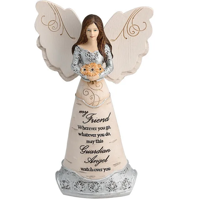 6" My Friend May This Guardian Angel Watch Over You Figurine Decorative Mirror,Home Decor Mirror