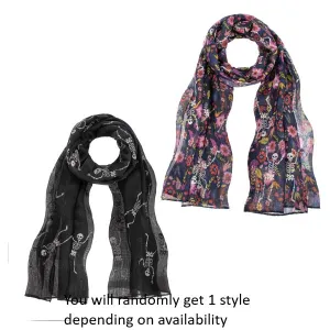 70" Glow in the Dark Skeleton Scarf Decorative Mirror,Home Decor Mirror