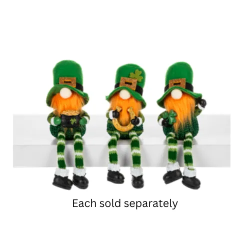 7" Leprechaun Gnome Shelfsitter with Dangle Legs Figurine Decorative Mirror,Home Decor Mirror