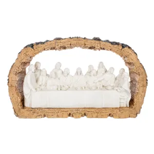 8.25" The Last Supper Scene in Log Figurine Decorative Mirror,Home Decor Mirror