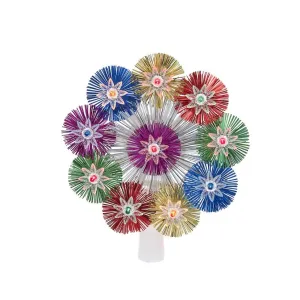 8.5" Retro Multi-Color 10-Light Tree Topper Decorative Mirror,Home Decor Mirror