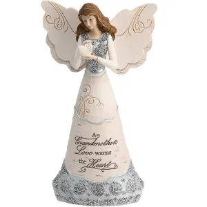 8" A Grandmother's Love Warms the Heart Angel Figurine Decorative Mirror,Home Decor Mirror
