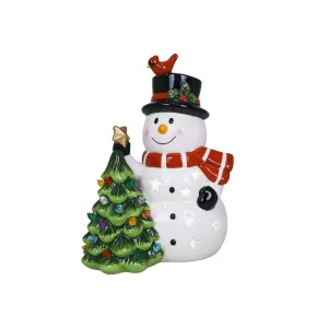 8" Frosty Friends LED Ceramic Decorative Mirror,Home Decor Mirror