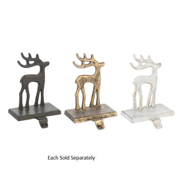 8" Reindeer Metal Stocking Holder Decorative Mirror,Home Decor Mirror