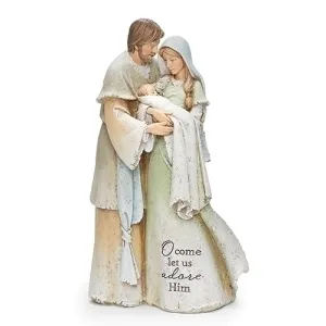 9" O Come Let Us Adore Him Holy Family Nativity Figurine by Karen Hah Decorative Mirror,Home Decor Mirror