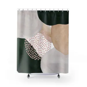 Abstract Boho Shower Curtain | Beige Cream Green Lighting,Home Lighting