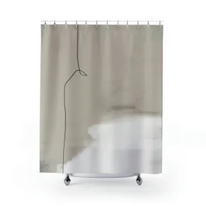 abstract boho shower curtain | Beige White Minimalist Lighting,Home Lighting