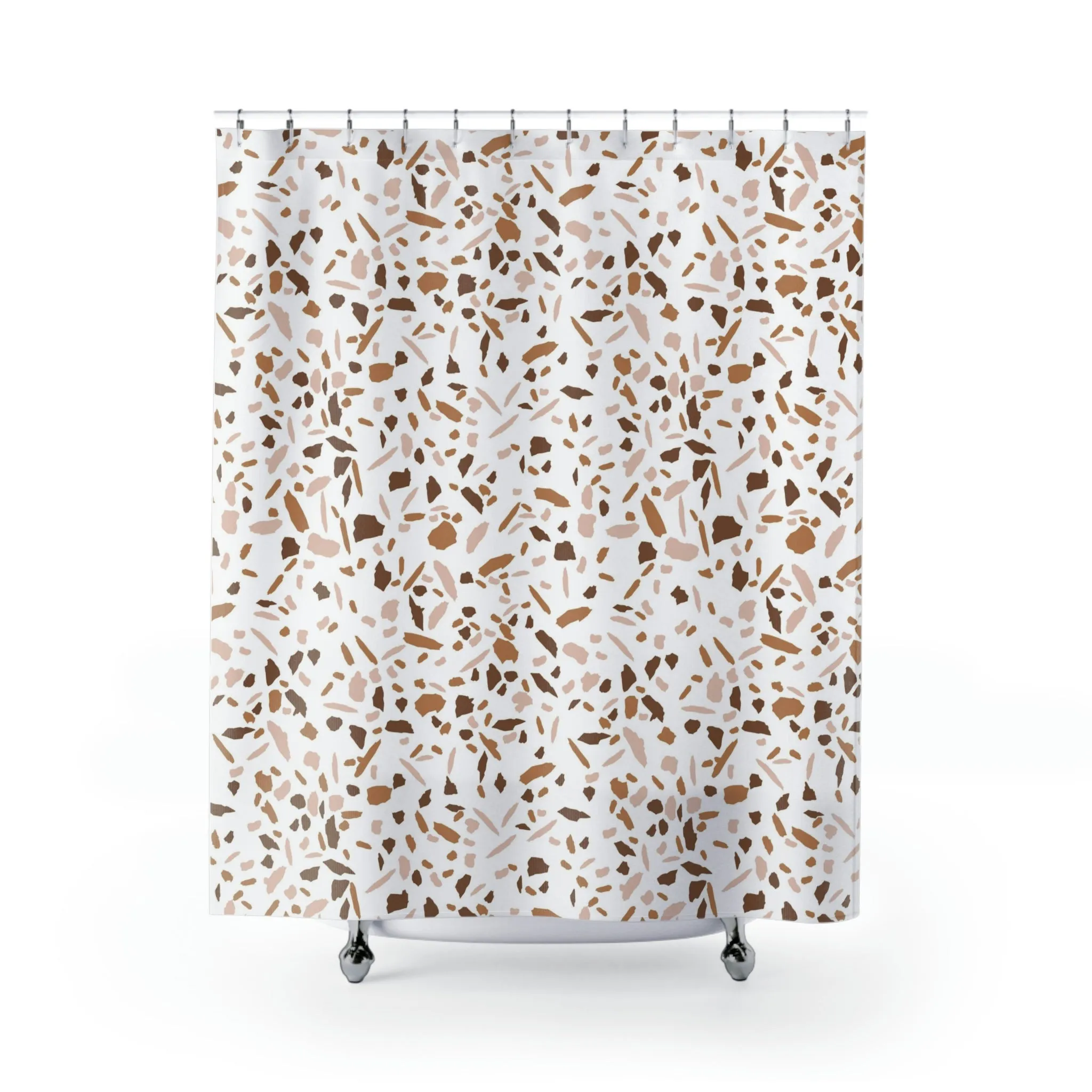 abstract boho shower curtain | Terracotta White Beige Lighting,Home Lighting