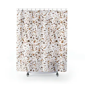 abstract boho shower curtain | Terracotta White Beige Lighting,Home Lighting