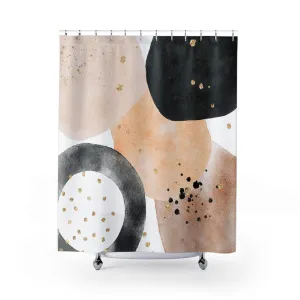 Abstract Shower Curtain | Beige Brown White Black Lighting,Home Lighting