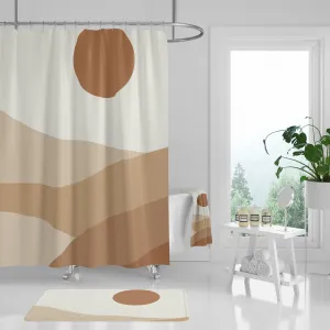 Abstract Shower Curtain | Beige Moon Lighting,Home Lighting
