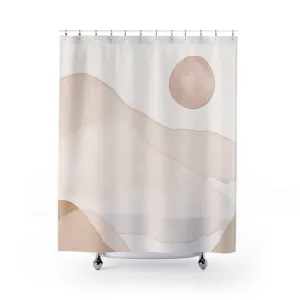 Abstract Shower Curtain, Beige Ombre, Sun Landscape Lighting,Home Lighting