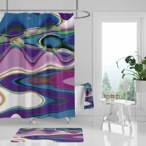 Abstract Shower Curtain | Blue Purple Green Lighting,Home Lighting